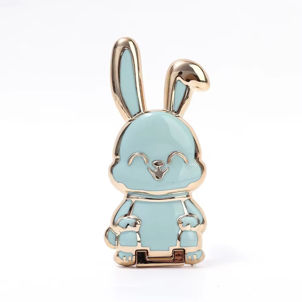 Finger Ring Phone Holder Desktop Ultra-Thin Cartoon Rabbit Phone Stand Foldable Buckle Adhesive Pull Rod Support Frame